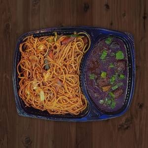 Veg manchurian with noodles