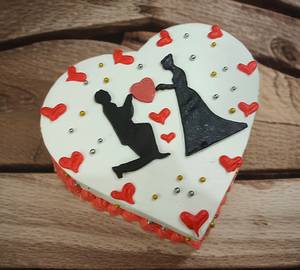 Propose Day Special Design Black Forest Cake