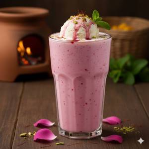 Strawberry Lassi with Vanilla Ice Cream