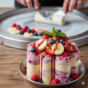 Banana A Berry Roll Ice Cream
