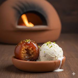 Hot Gulab Jamun with Ice Cream