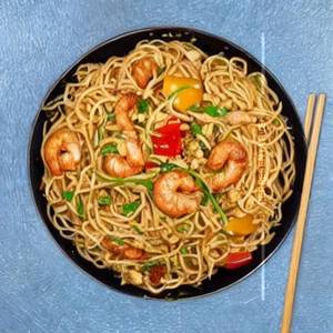 Burnt garlic noodles prawn