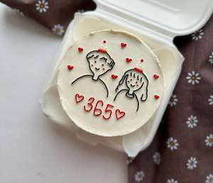 Customize Love Couple Red Velvet Bento Cake