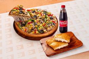 Any Medium Veg Pizza + Garlic Bread + Bevarage at 499