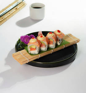 Salmon Avocado Cream Cheese Uramaki Sushi