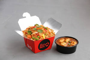 Veg Thai Fried Rice With Stir Fried Vegetables Gravy(little Box)