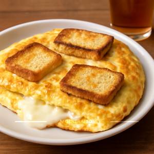 Cheese bread omlette