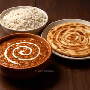 Dal Makhani With Lachha Paratha And Jeera Rice