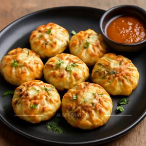 Cheese & corn tawa momos