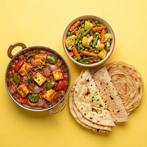 Kadhai Paneer Meal With Choice Of Bread