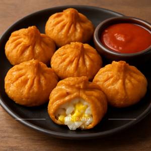 Cheese Corn Momos Fried