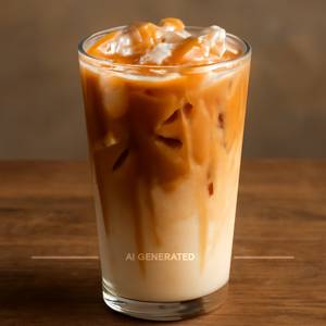 Iced caramel latte