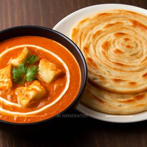 Paneer Butter Masala With 2 Laccha Paratha