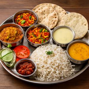 Sev Bhaji Thali