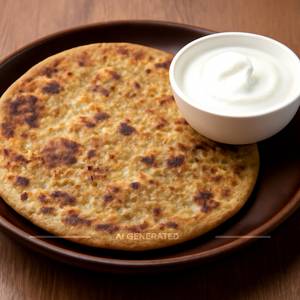 Aloo Paratha Tawa With Curd