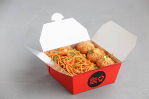 Chicken Schezwan Noodles With Chicken Schezwan Momo