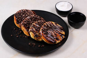 Belgian Dark Choco Chip Pancake Stack