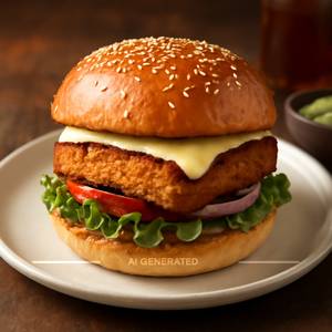 Paneer Tikki Cheese Burger