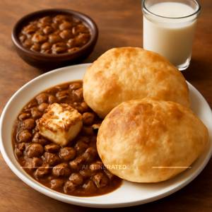 Paneer Stuffed Chole Bhature