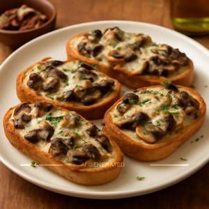 Mushroom Cheese Bruschetta