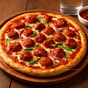 Schezwan chicken pizza