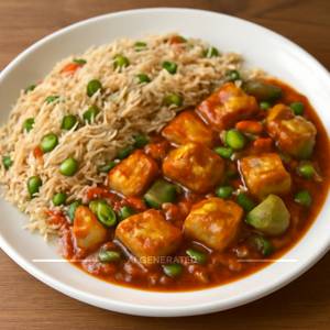 Chilli Paneer + Veg Fried Rice