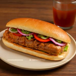 Chicken Seekh Kabab Sandwich