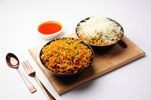 Veg Fried Maggi + Cheese Vegetable Maggi