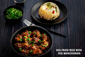 Veg Fried Rice With Veg Manchurian