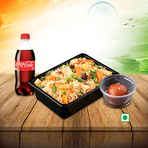Veg Dum Biryani + 1Pcs Gulab Jamun + Coca-Cola 250 ML