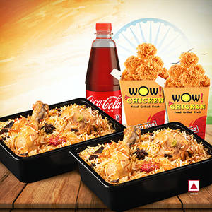 2P Chicken Dum Biryani + 2P Chicken Popcorn + 1Pc Coca-Cola 475ML