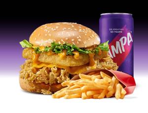 Cheesy Inferno Chicken Burger Meal