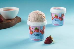 Mahabaleshwar Strawberry & Cream Zero Added Sugar Ice Cream 100 Ml Cup