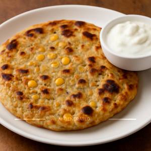 Corn Paratha With Curd
