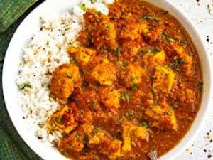 Homestyle curry chicken with extra chicken rice