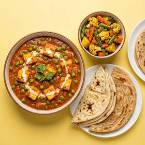 Matar Paneer Meal With Choice Of Bread