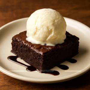 Brownie with ice cream
