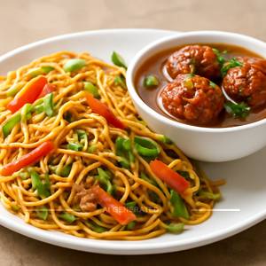 VEG NOODLES + VEG MANCHURIAN