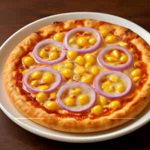 Corn and onion pizza