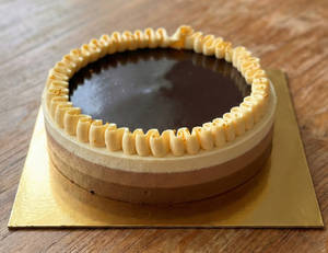Triple Layered Chocolate Mousse Cake