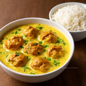 Kadhi Pakoda With Rice (Mustard Oil)