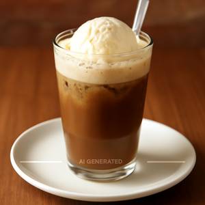 Cold coffee with ice cream