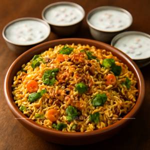 Vegetable Hyderabadi Biryani with Raita