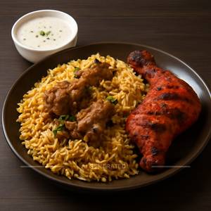 Mutton Biryani [Half] With Tandoori Chicken [Half Serves 2]
