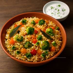 Veg Biryani With Raita Bowl