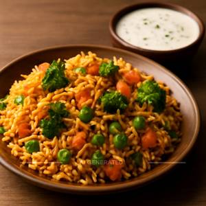 Veg Biryani With Raita Bowl