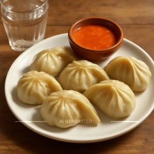Veg steamed momos [6 pieces]