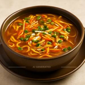 Talumein soup veg
