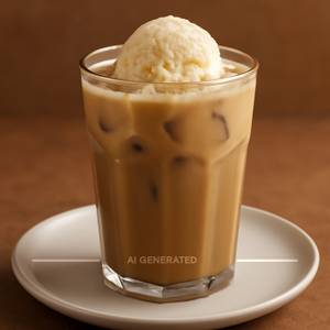 Cold coffee with ice cream