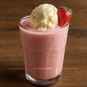 Strawberry shake with ice cream